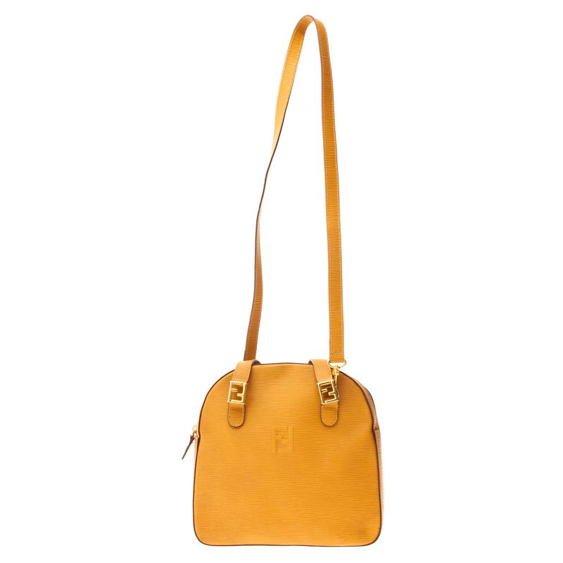 Bolsa-Fendi-Vintage-Couro-Texturizado-Amarelo