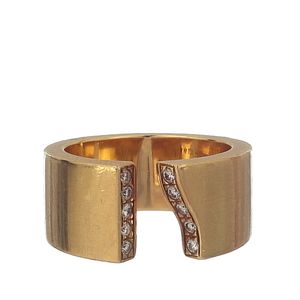 Anel H Stern Ouro Amarelo 18K e Diamantes Coleção Assinatura HS