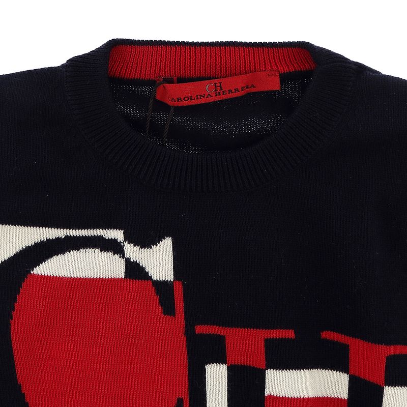 Sueter-Carolina-Herrera-Infantil-Preto-e-Vermelho