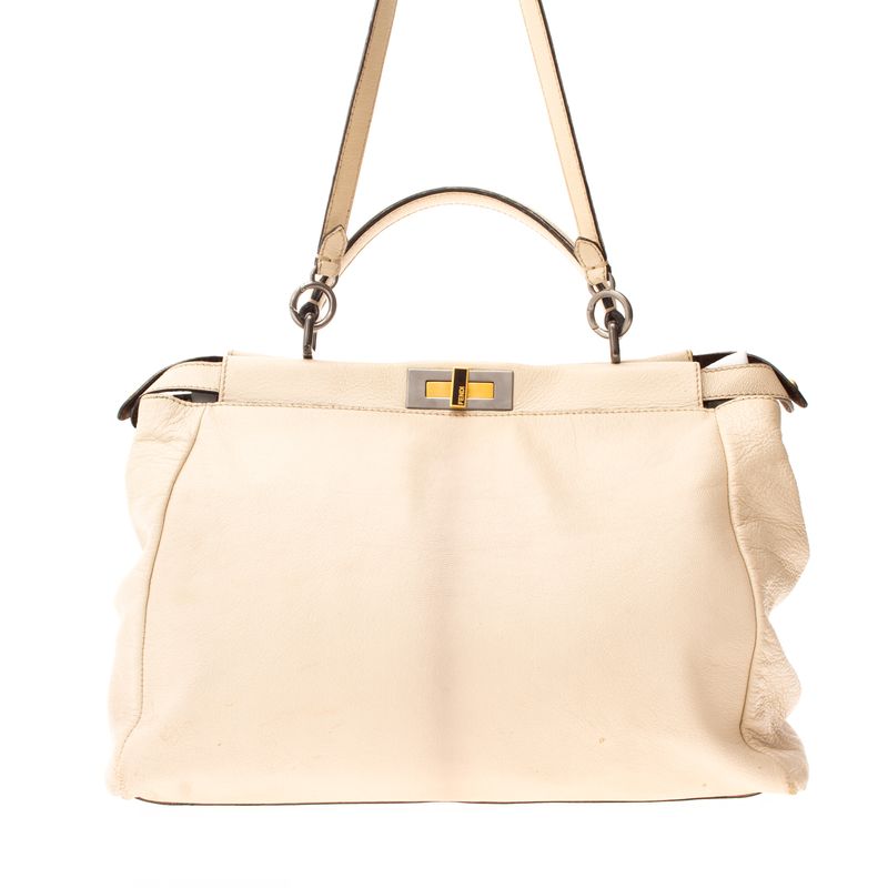 Bolsa-Fendi-Peekaboo-Grande-Couro-Creme