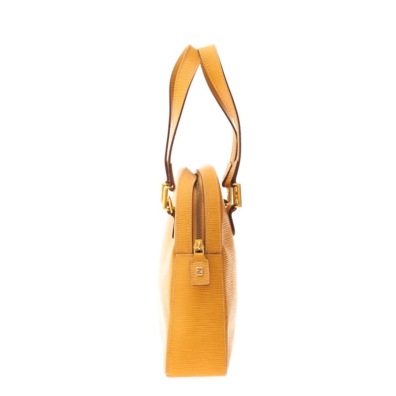 Bolsa-Fendi-Vintage-Couro-Texturizado-Amarelo