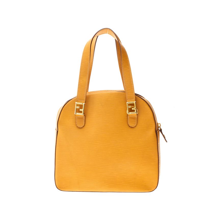 Bolsa-Fendi-Vintage-Couro-Texturizado-Amarelo