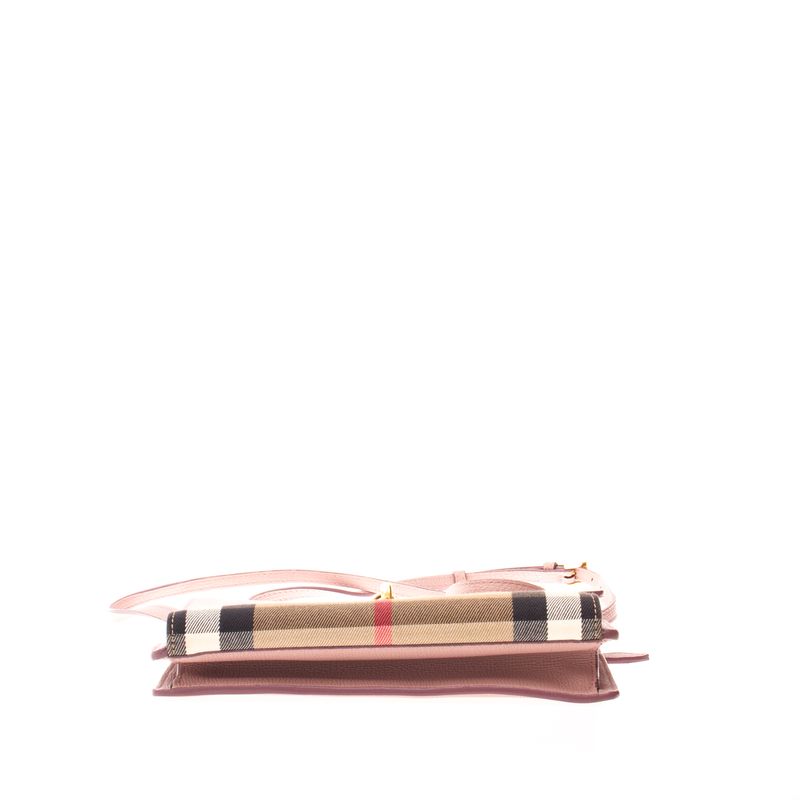 Bolsa-Burberry-Macken-House-Check-e-Couro-Rosa