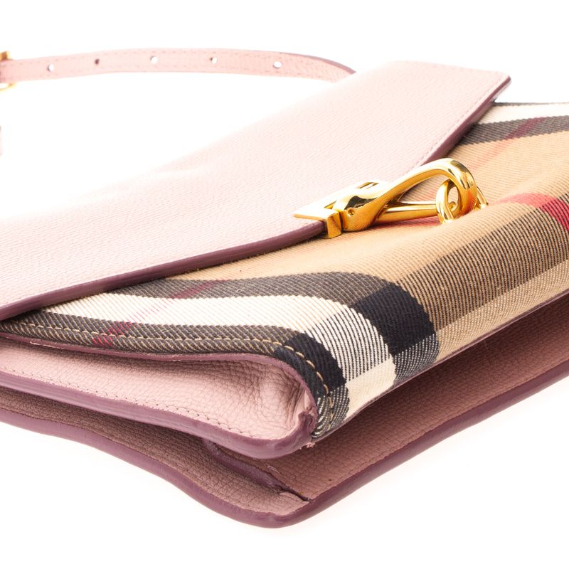 Bolsa-Burberry-Macken-House-Check-e-Couro-Rosa
