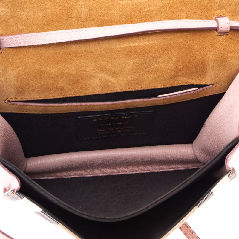 Bolsa-Burberry-Macken-House-Check-e-Couro-Rosa