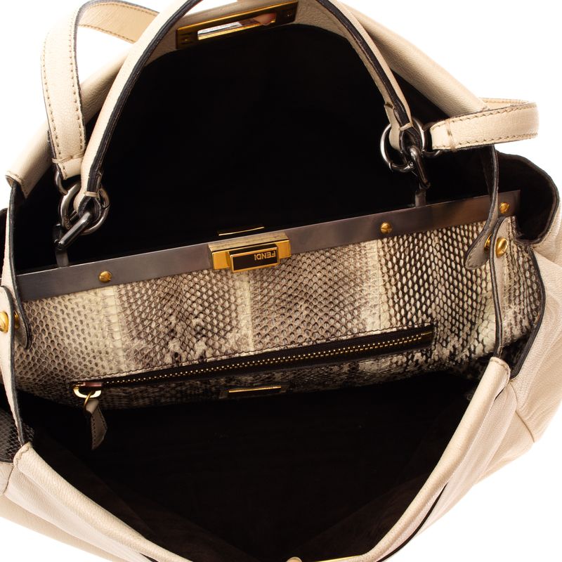 Bolsa-Fendi-Peekaboo-Grande-Couro-Creme