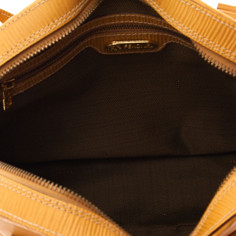 Bolsa-Fendi-Vintage-Couro-Texturizado-Amarelo