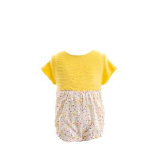 Body Wedoble Tricô Amarelo e Floral