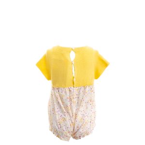 Body Wedoble Tricô Amarelo e Floral