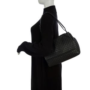 Bolsa Bottega Veneta Shoulder Intrecciato Preto