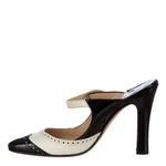 Sapato-Mule-Manolo-Blahnik-Verniz-Preto-e-Couro-Branco