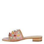 Rasteira-Allmost-Vintage-Couro-Bege-e-Bolas-Coloridas