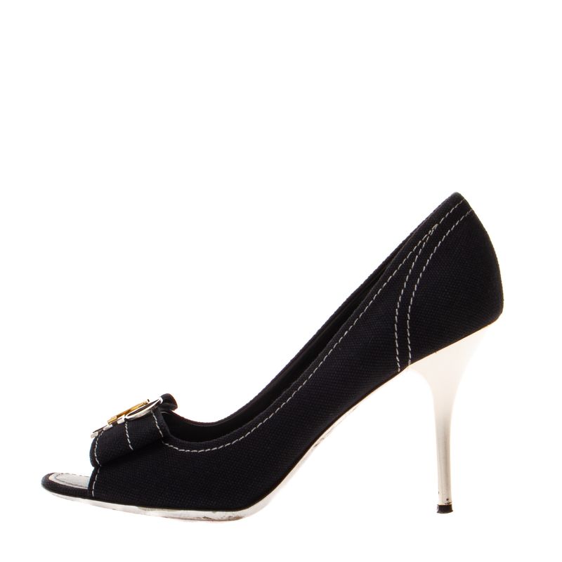 Peep-Toe-Louis-Vuitton-Love-Canvas-Preto