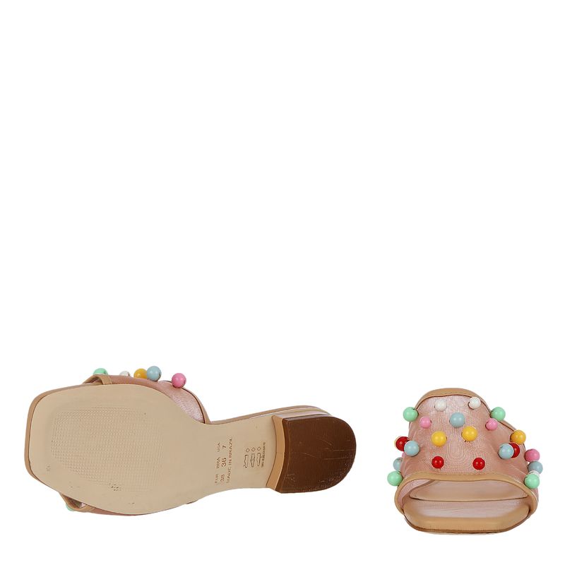 Rasteira-Allmost-Vintage-Couro-Bege-e-Bolas-Coloridas