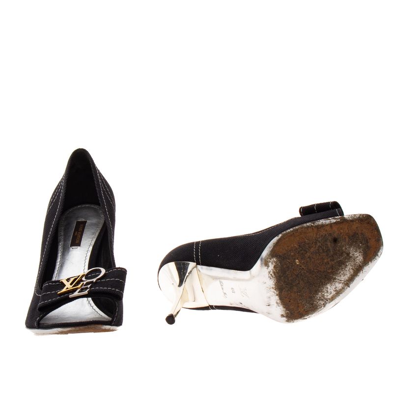 Peep-Toe-Louis-Vuitton-Love-Canvas-Preto