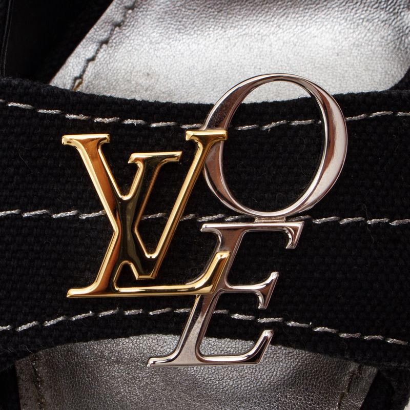 Peep-Toe-Louis-Vuitton-Love-Canvas-Preto