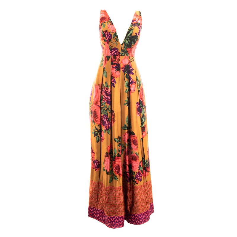 Vestido-Printing-Longo-Ocre-Estampa-Floral