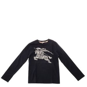 Camiseta Burberry Infantil Manga Longa Preta