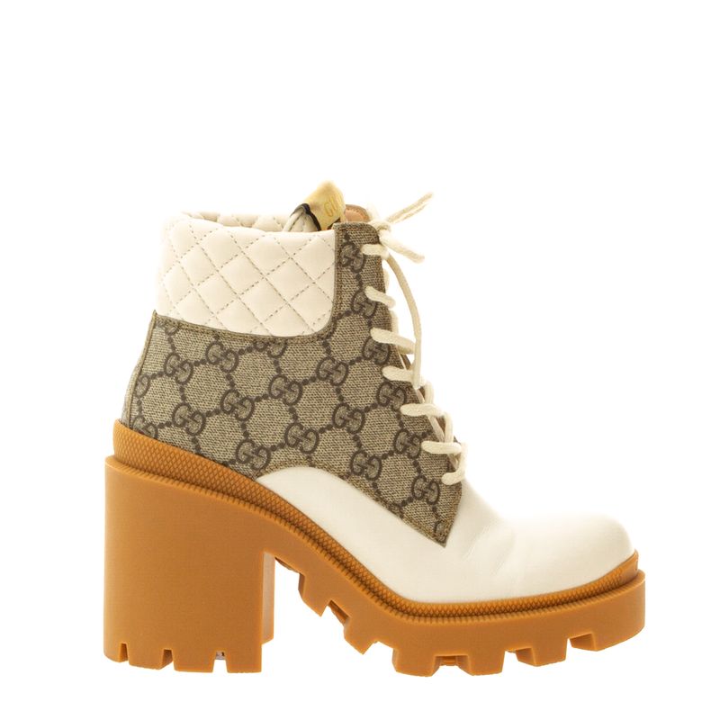 Ankle-Boot-Gucci-GG-Supreme-e-Couro-Branco