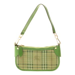 Bolsa Burberry De Ombro Haymarket e Couro Verde