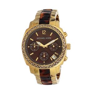 Relógio Michael Kors Dourado e Acetato Marrom