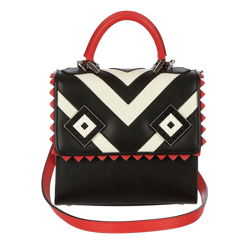 Bolsa-Les-Petit-Joueurs-Couro-Branco-Preto-e-Vermelho