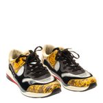 Tenis-Gucci-Camurca-Preta-e-Couro-Texturizado-Amarelo