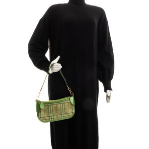 Bolsa Burberry De Ombro Haymarket e Couro Verde