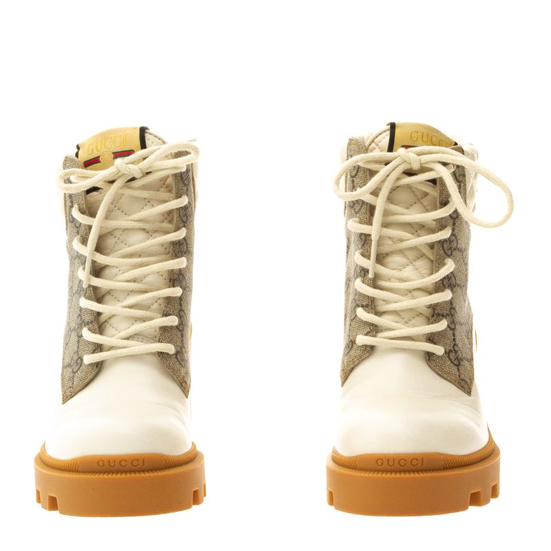 Ankle-Boot-Gucci-GG-Supreme-e-Couro-Branco