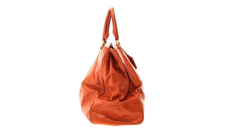 Bolsa Prada Tote Saffiano Lux Laranja | Brechó de luxo - Prettynew
