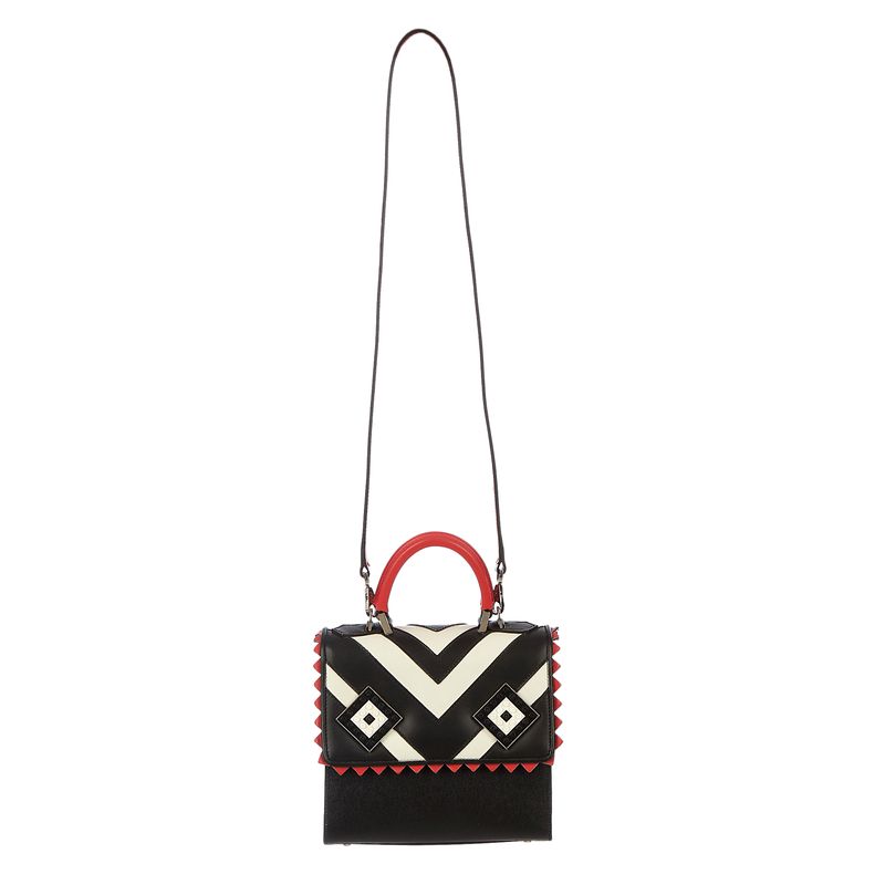 Bolsa-Les-Petit-Joueurs-Couro-Branco-Preto-e-Vermelho