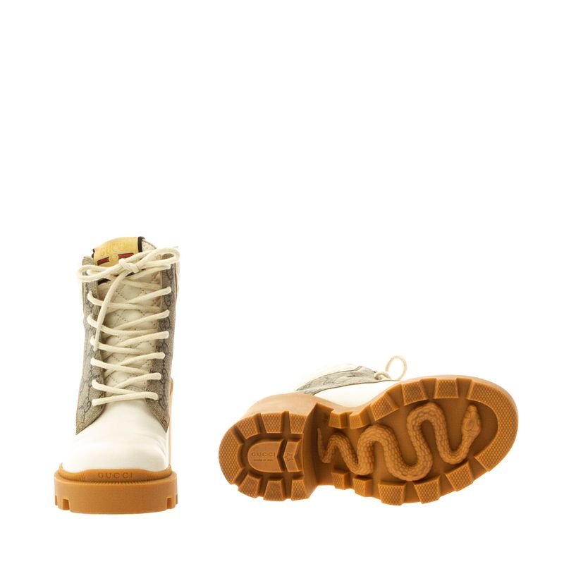 Ankle-Boot-Gucci-GG-Supreme-e-Couro-Branco