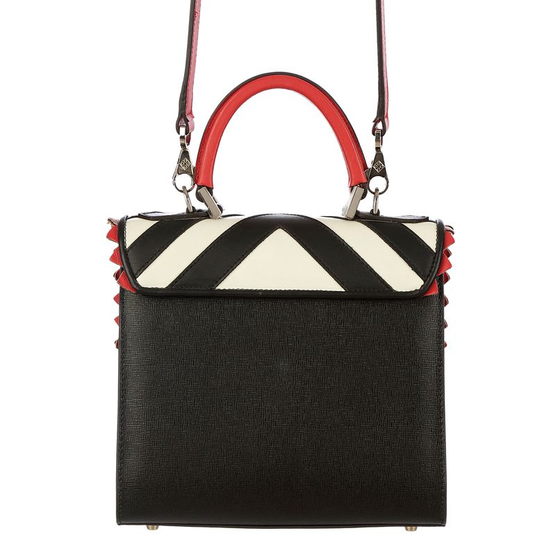 Bolsa-Les-Petit-Joueurs-Couro-Branco-Preto-e-Vermelho