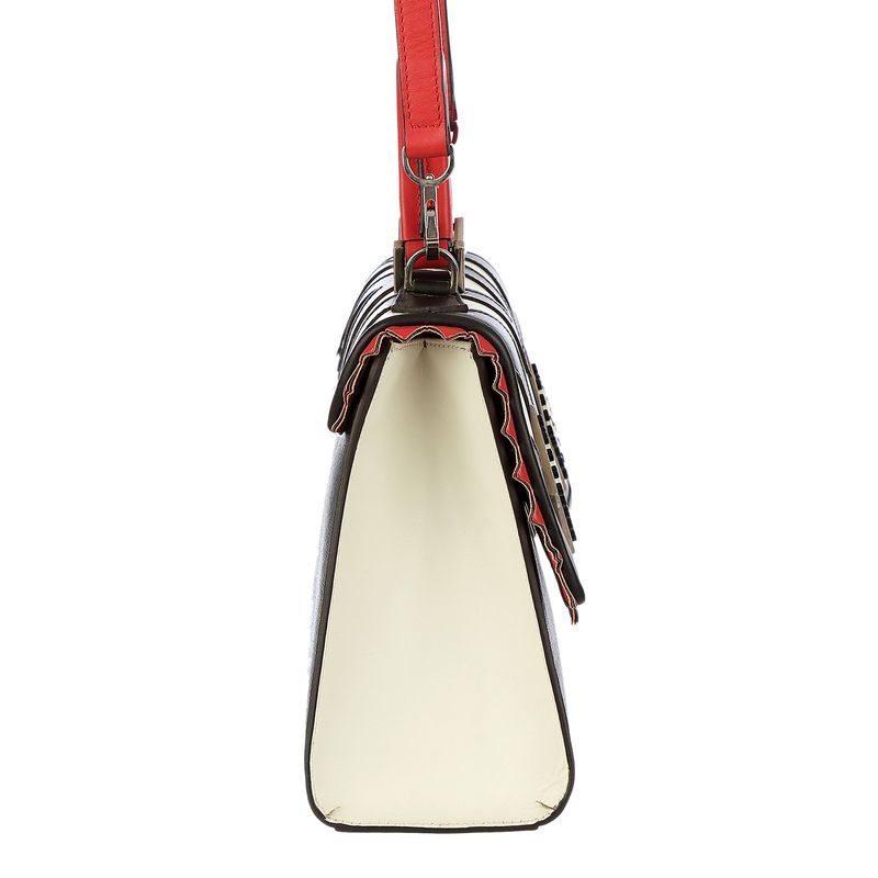 Bolsa-Les-Petit-Joueurs-Couro-Branco-Preto-e-Vermelho