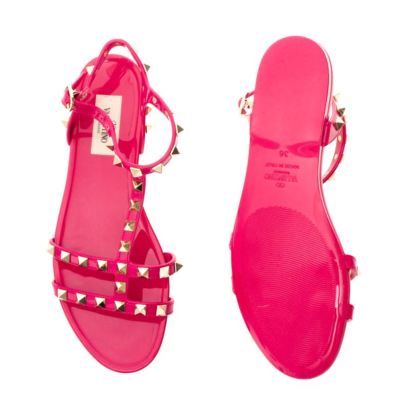 Rasteira-Valentino-Garavani-Rockstud-Pink