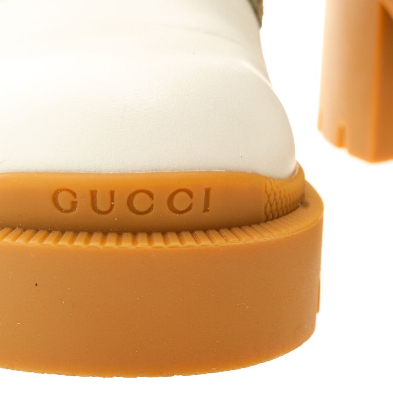 Ankle-Boot-Gucci-GG-Supreme-e-Couro-Branco