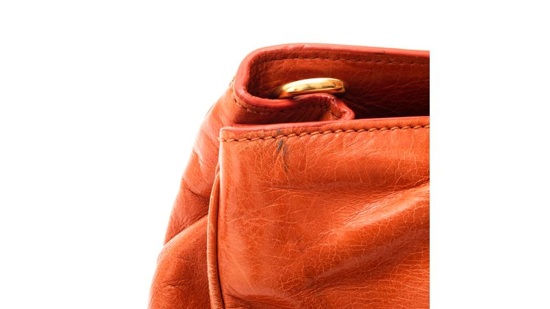 Bolsa Prada Tote Saffiano Lux Laranja | Brechó de luxo - Prettynew