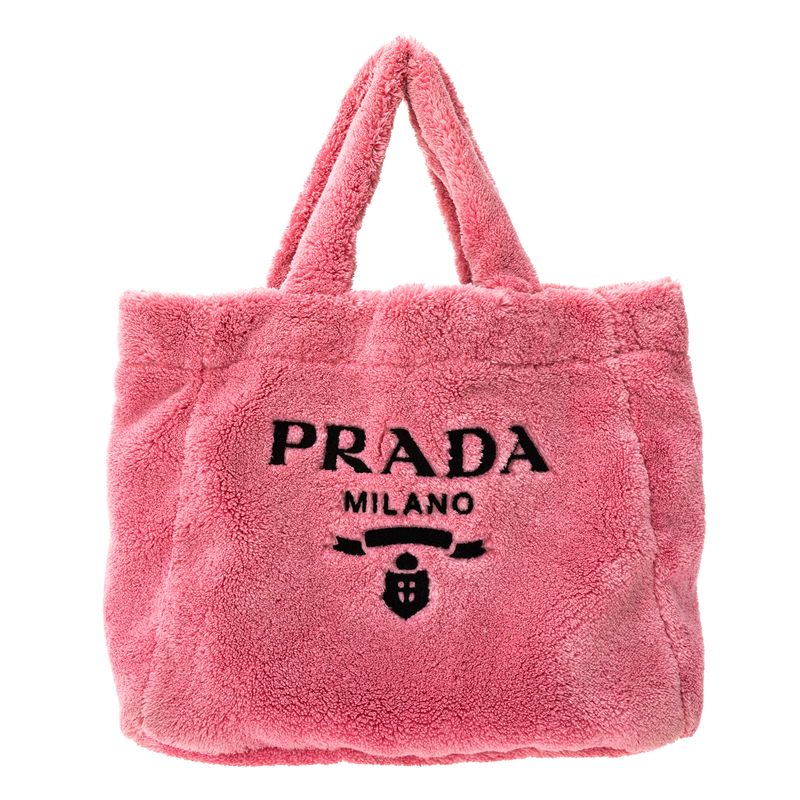 Bolsa-Prada-Tote-Atoalhada-Rosa