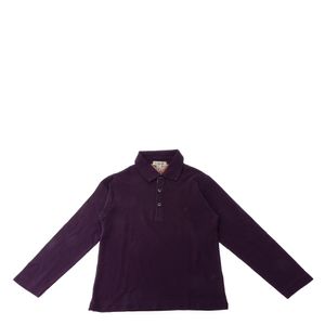 Camiseta Polo Burberry Infantil Manga Longa Roxa