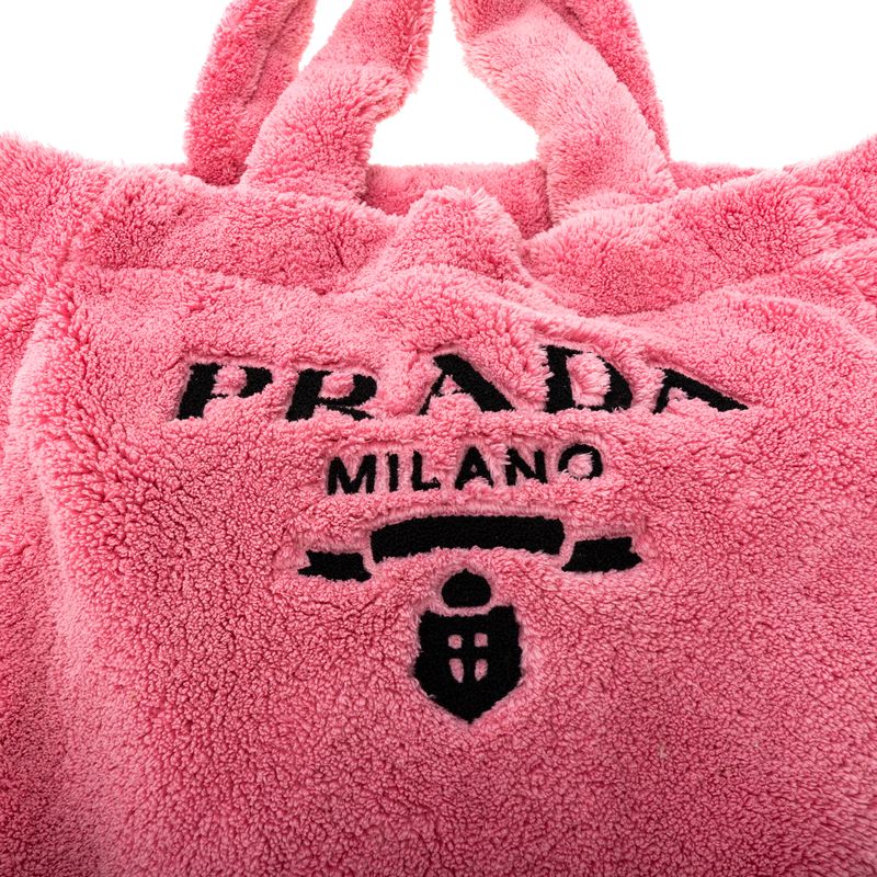 Bolsa-Prada-Tote-Atoalhada-Rosa