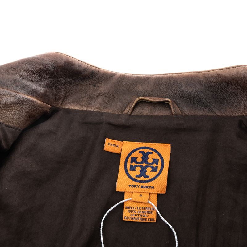 Jaqueta-de-Couro-Tory-Burch-Matelasse-Marrom