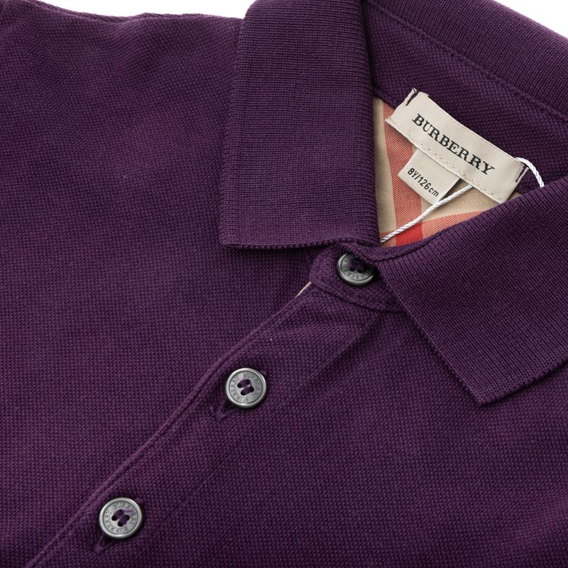 Camiseta-Polo-Burberry-Infantil-Manga-Longa-Roxa