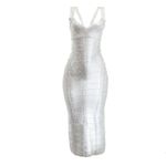 Vestido-Herve-Leger-Branco-e-Prateado