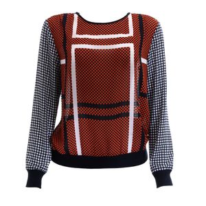 Blusa Michael Kors Estampada Azul Vermelho e Branco