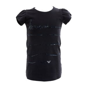 Camiseta Armani Junior Preta Bordada