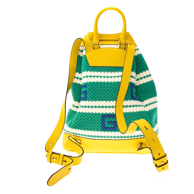 Mochila-Gucci-Rio-de-Janeiro-Croche-e-Couro-Amarelo