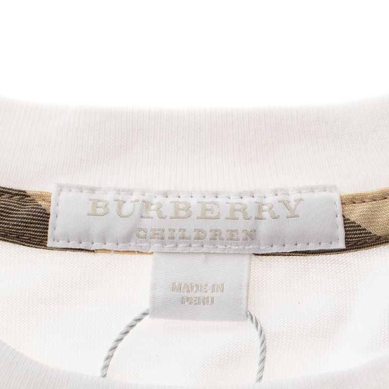 Camiseta-Burberry-Infantil-Branca-e-House-Check
