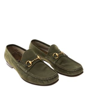Mocassim Gucci Horsebit Camurça Verde