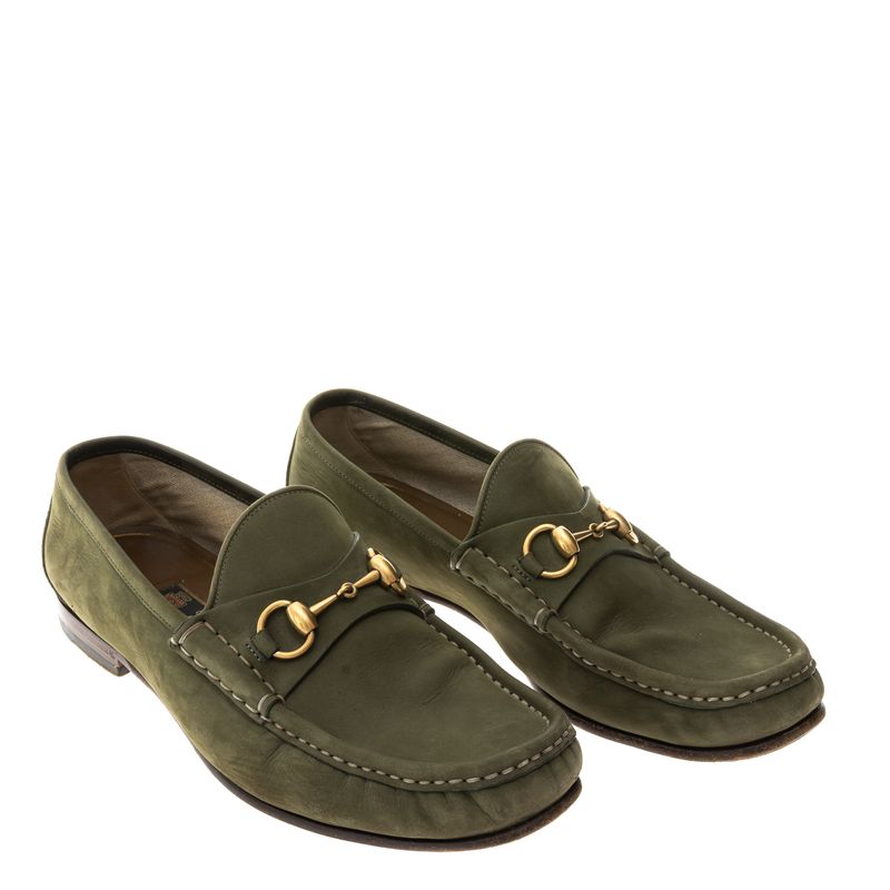 Mocassim-Gucci-Horsebit-Camurca-Verde