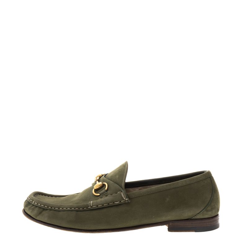Mocassim-Gucci-Horsebit-Camurca-Verde